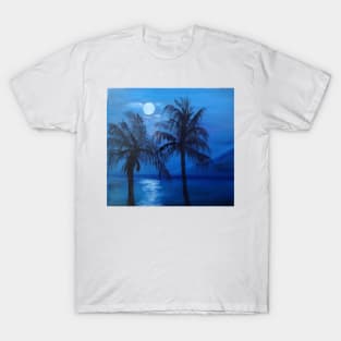Moonlit Palm Trees T-Shirt